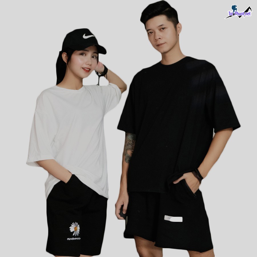 Đồ bộ thun cotton thái lan nam nữ Tân An Long An form rộng (3)